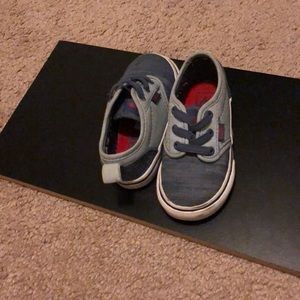 Two tone denim kid shoes